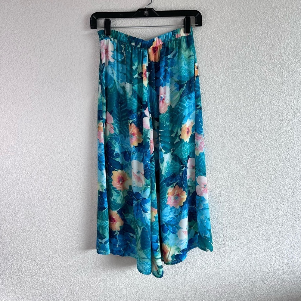 Show Me Your Mumu‎ Tropical Floral Palazzo Pants Blue Pink Hibiscus Boho Resort - Picture 5 of 14